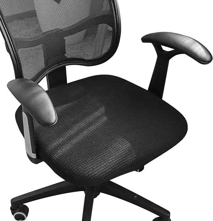 FORCHEER Office Chair Seat Covers Waterproof 20x20 Black Strechable Desk Chair Seat Cover 1 Piece Washable