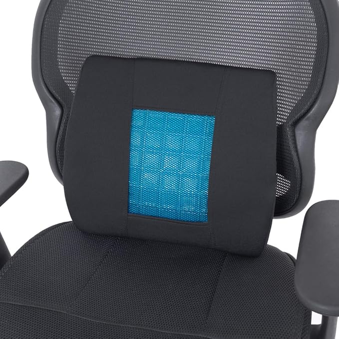 Motor Trend Cooling Car Lumbar Support Cushion - Made with Memory Foam for Maximum Coccyx Comfort & Back Tailbone Pain Relief, Ideal for Car and Office Chairs (MTCG-100)