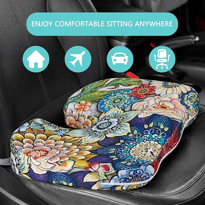 Tailbone Pain Relief Cushion, Memory Foam Seat Cushion for Coccyx Sciatica Pain Pressure Relief Office Desk Chair