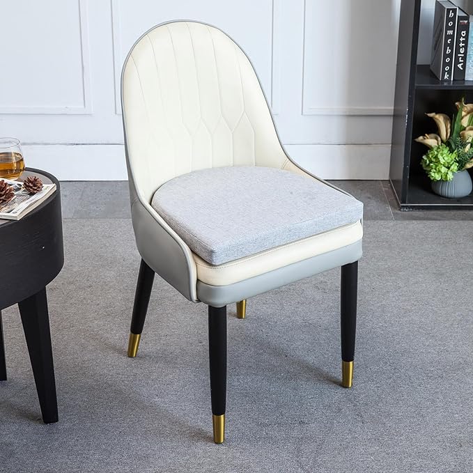 18x18 Inch Chair Pads for Dining Chairs Set of 2 with Ties Non Slip Washable Seat Cushion with Zipper Indoor Round Back Chair Cushions for Kitchen, Beige
