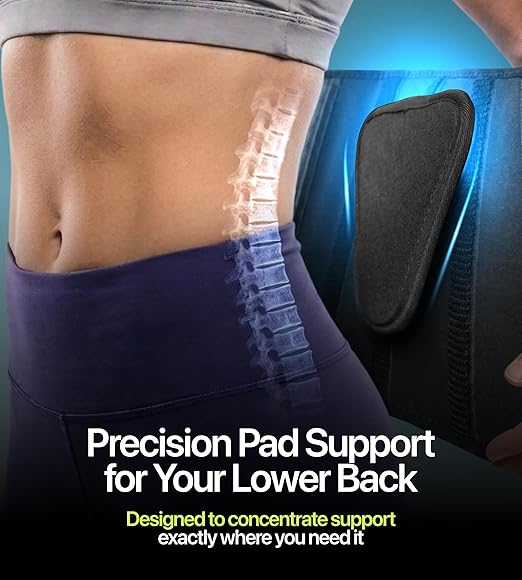Back Brace for Lower Back Pain Relief M size, Lumbar Support Belt for Men & Women with Lumbar Pad, Ergonomic Design and Soft Breathable Material, Adaptive Fit for Herniated Disc, Sciatica, Scoliosis