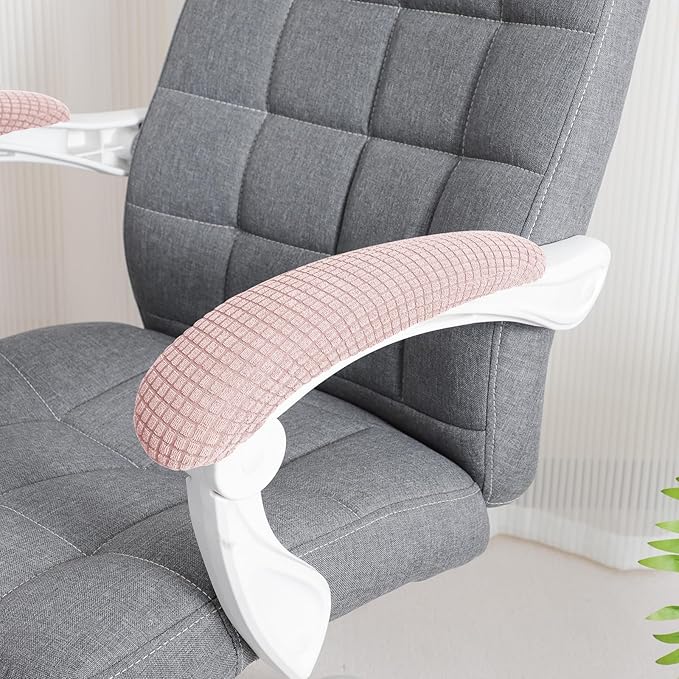 FORCHEER Office Chair Armrest Covers Pink 10-13 inch Long Stretchable Water Resistant Jacquard Desk Chair Arm Rest Covers for Computer Chair Arm Removable Washable 2 Pieces