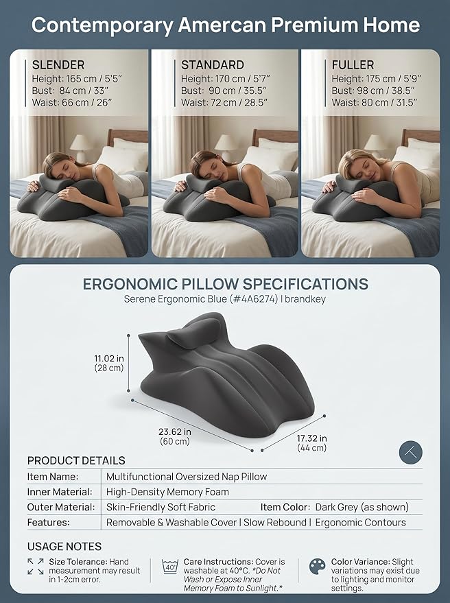 27°Ergonomic Contour Pillow-Memory Foam Back Support for Reading,Bed Rest&Post Surgery Recovery,Lumbar & Neck Pain Relief Cushion (Upgrade to Plus Size Black 23.62 x 17.32 x 11.02 inches)
