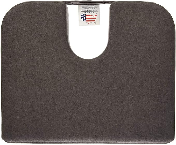 TUSH CUSH Home Office Orthopedic Large Computer Ergonomic Seat Cushion Original - Tan Velour Fabric