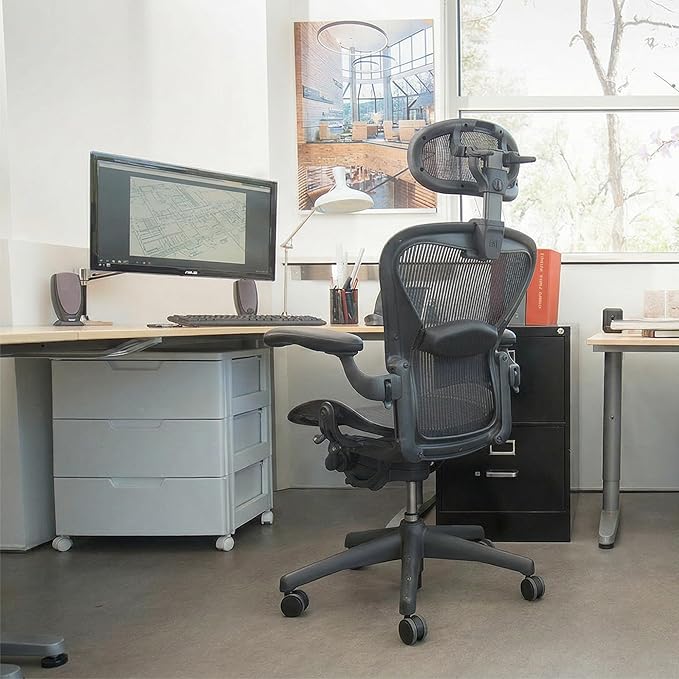 Engineered Now The Original Headrest for The Herman Miller Aeron Chair - The New H6 Model - Remastered Carbon