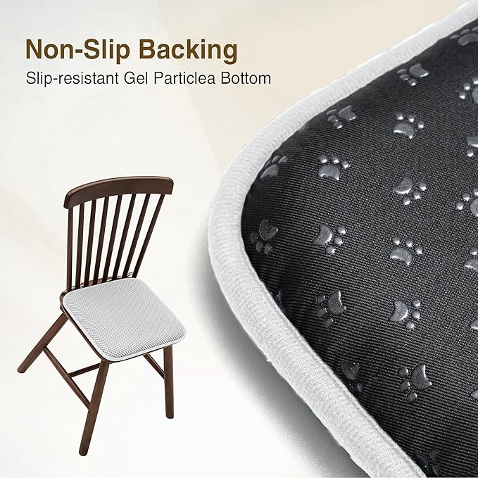 puredown® Chair Cushions for Dining Chairs, Set of 4 Memory Foam Seat Cushions with Non-Slip Backing & Ties, 16" x 16" x 1.5", Comfortable & Supportive Dining Chair Pads for Kitchen, Light Grey
