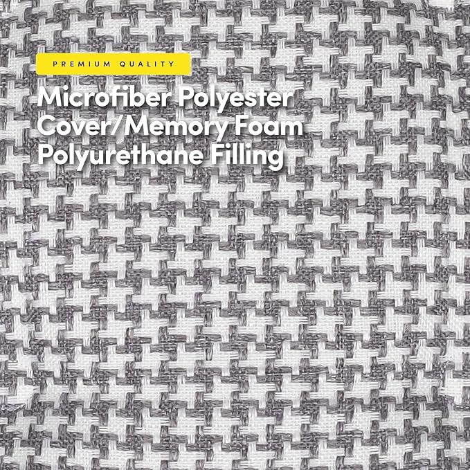 Sweet Home Collection Chair Cushion Memory Foam Pads Tufted Slip Non Skid Rubber Back U-Shaped 17" x 16" Seat Cover, 4 Count (Pack of 1), Houndsooth Gray