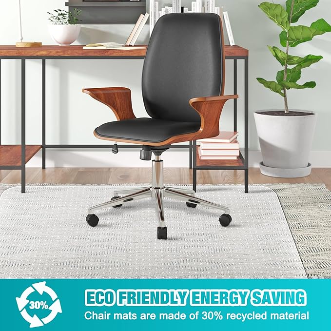 Office Chair Mat for Carpets, 48"x 60" Heavy Duty Clear Plastic Floor Protector, Non-Slip Computer Desk Chair Mat for Low Pile Carpeted Floors, Smooth Rolling Carpet Chair Mat for Home Office