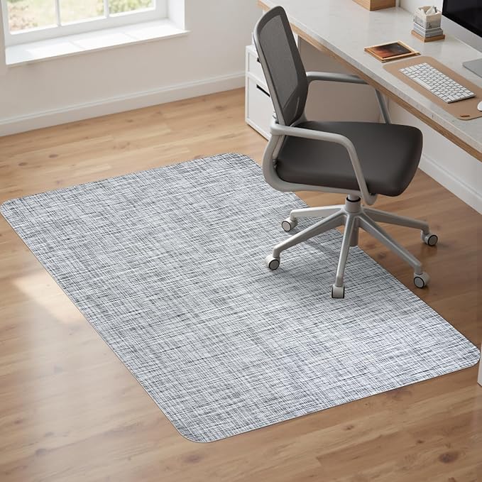 Sycoodeal Office Chair Mat for Hardwood & Tile Floor,Computer Gaming Chair Mat for Rolling Chairs Non-Curve, Anti-Slip, Heavy Duty Floor Protector for Home Office,Grey (48" x 60")