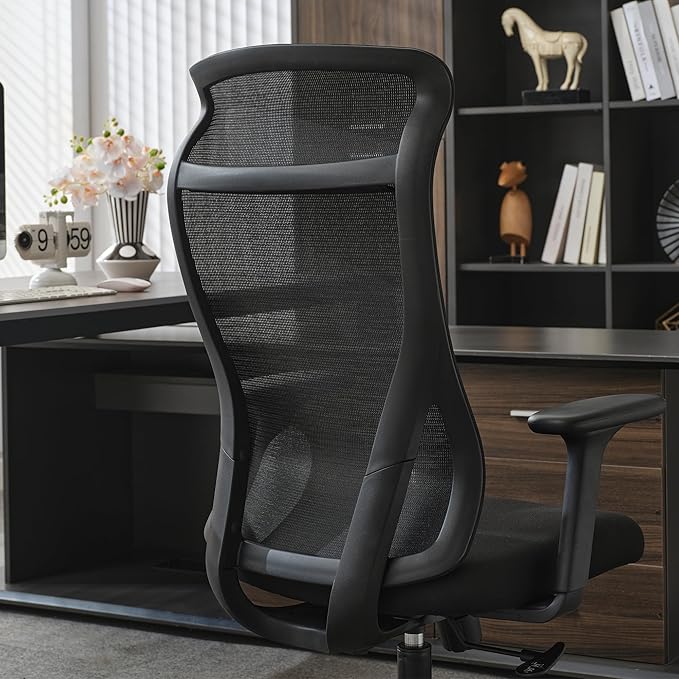 Qulomvs Mesh Ergonomic Office Chair Home Office Desk Chair with Headrest Height Adjustable Computer Executive Desk Chair with Wheels 360 Swivel Task Chair