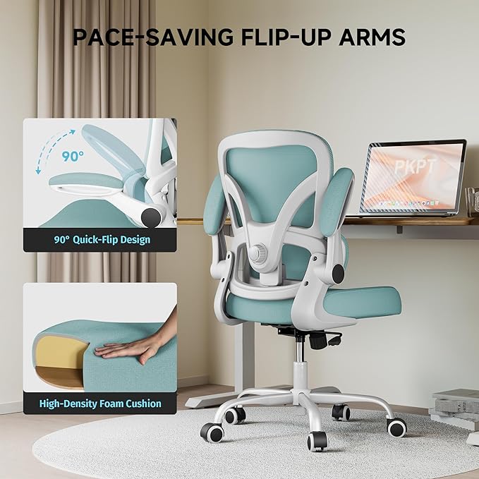 Mesh Office Chair, 330LBS Ergonomic Desk Chair with Adjustable Lumbar Support, Executive Computer Chairs for Home Office, Blue