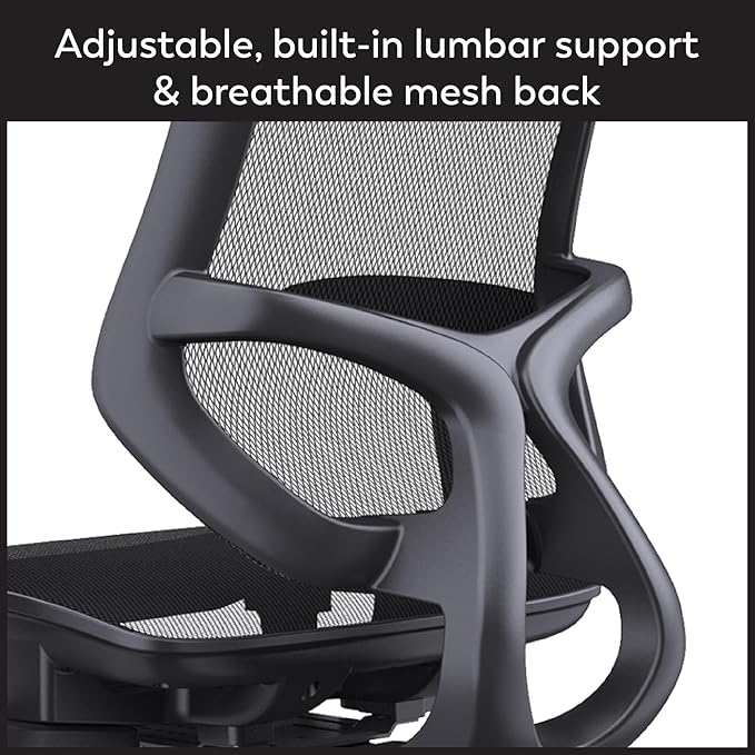 WorkPro® 1000 Series Ergonomic Mesh/Mesh Mid-Back Task Office Chair, Black/Black, BIFMA Compliant