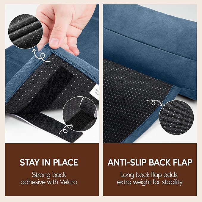 Neck Pillow for Recliner Chair, 14" Adjustable Recliner Pillow for Headrest, Soft Velvet Weighted Back Non-Slip Head Pillow for Couch, Chair, Sofa