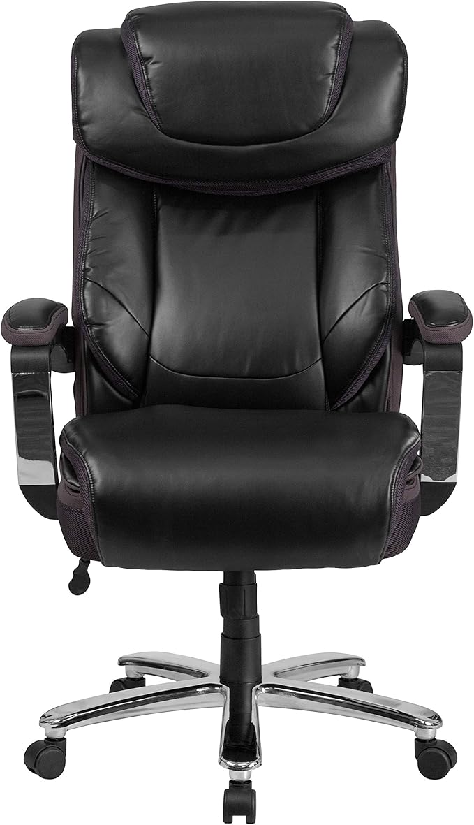 Flash Furniture Hercules Series High-Back Swivel LeatherSoft Office Chair, Ergonomic Executive Chair with Headrest and Adjustable Height, Black