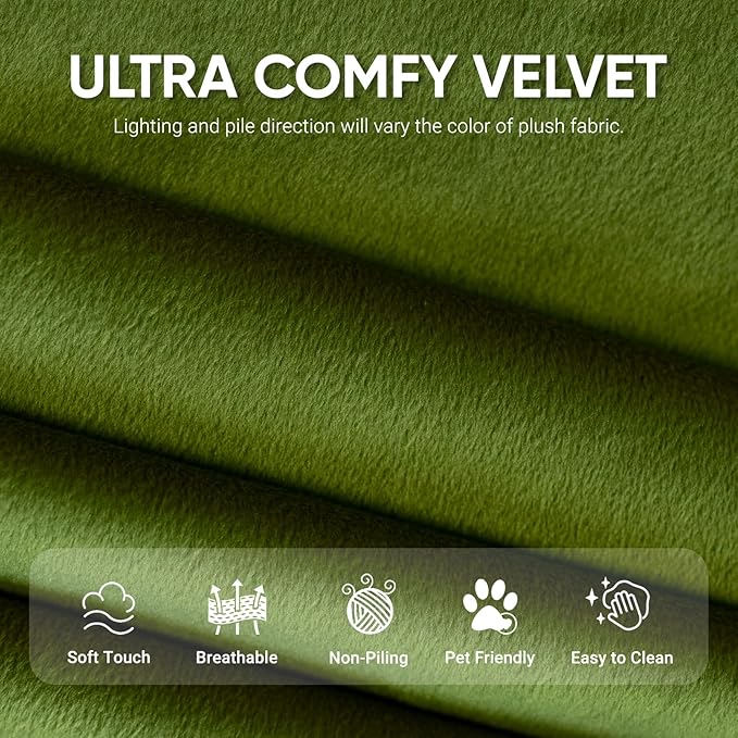 Trenda Bean Bag Chairs for Adults - Comfy High-Density Foam Fireside Chair, Adult Size, Soft Dutch Velvet Cover Beanbag Couch, Versatile for Living Room, Bedroom, Dorm, Reading & Gaming (Green)