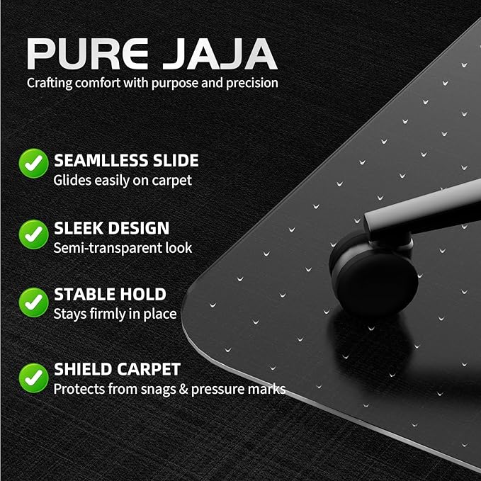 Office Chair Mat for Carpet: 36" x 48" Clear Floor Mats with Lip，Computer Desk Floor Mat -PVC Plastic Rug Carpet Protector Mats for Gaming Chair Under Desk Pad for Rolling Chair，Easy Glide