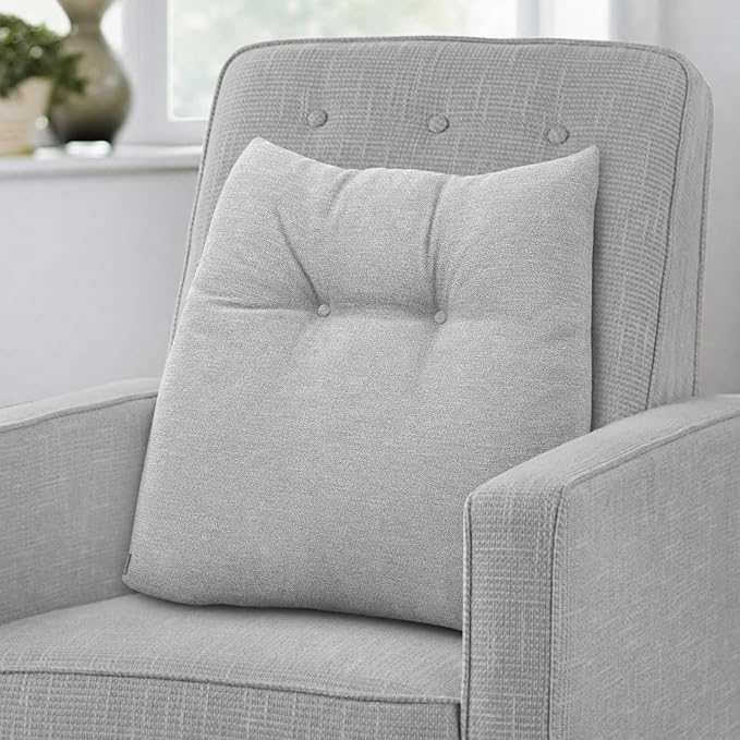 Shinnwa Lumbar Support Pillow for Office Chair, Memory Foam Back Support Pillow for Back Pain Relief, Car, Chair and Couch, 17.5x15x4.5in, Light Grey