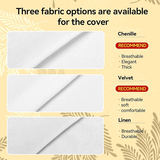 Rocking Chair Cushion, Personalized Design Printed Patterns/Fabrics, High-Density Sponge, Durable Comfort Non-Slip Bottom Tufted Seat Pads with Ties, 44x19x4 inch