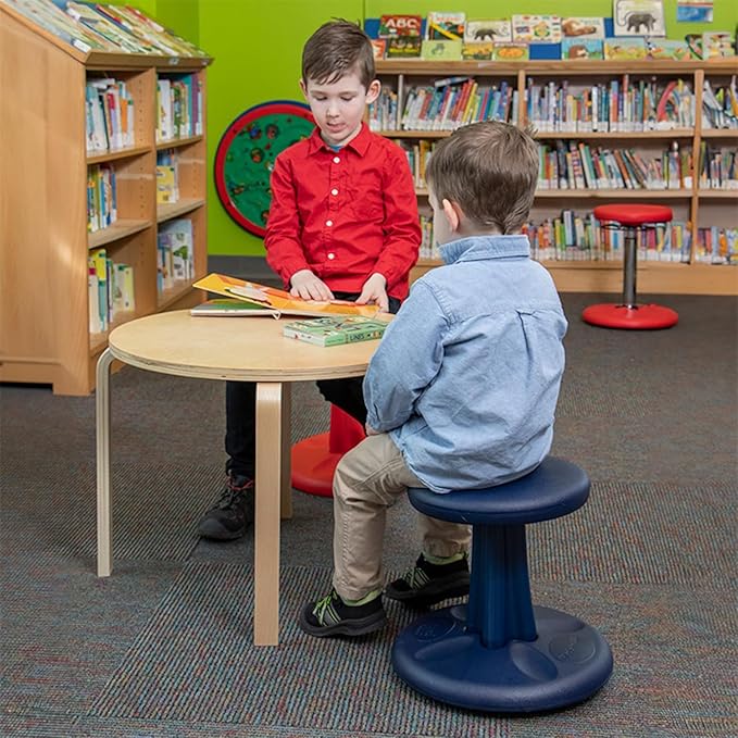 KORE Design Wobble Stool Chair, Girls + Boys Kid Desk Stools, Ergonomic Small Office Chairs, Flexible Seating for Active Kids, ADD/ADHD, Classroom, School, Home, Preschool (12in), Age 4-5 yrs, Grey