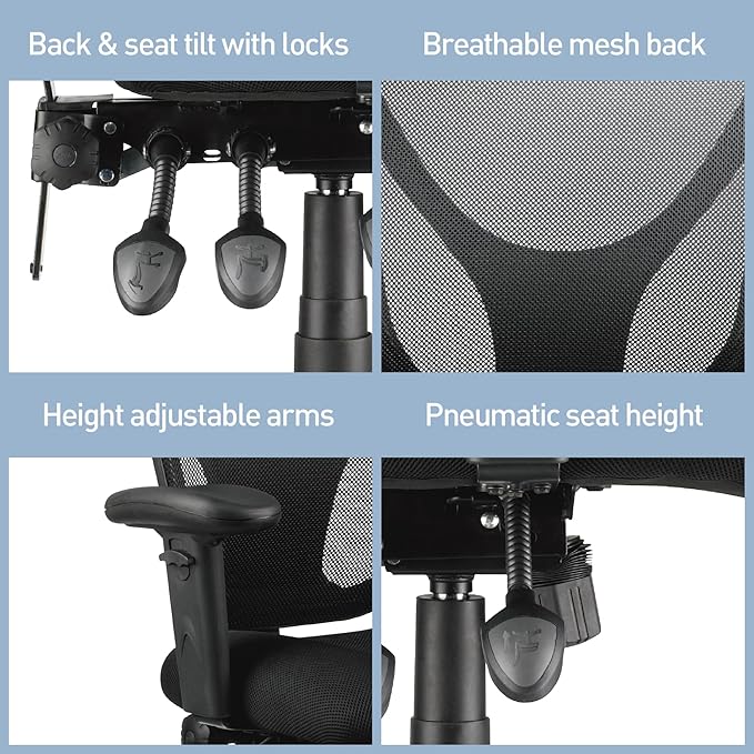 Realspace® MFTC 200 Multifunction Ergonomic Super Task Chair, Black