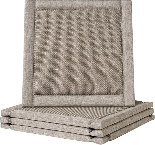 YDKGL Dining Chair Cushions Set of 4, Woven & Memory Foam Kitchen Chair Pads, Non Slip Backing Indoor Seat Cushion for Dining Room, Bar, Patio(4Pack,Brown)