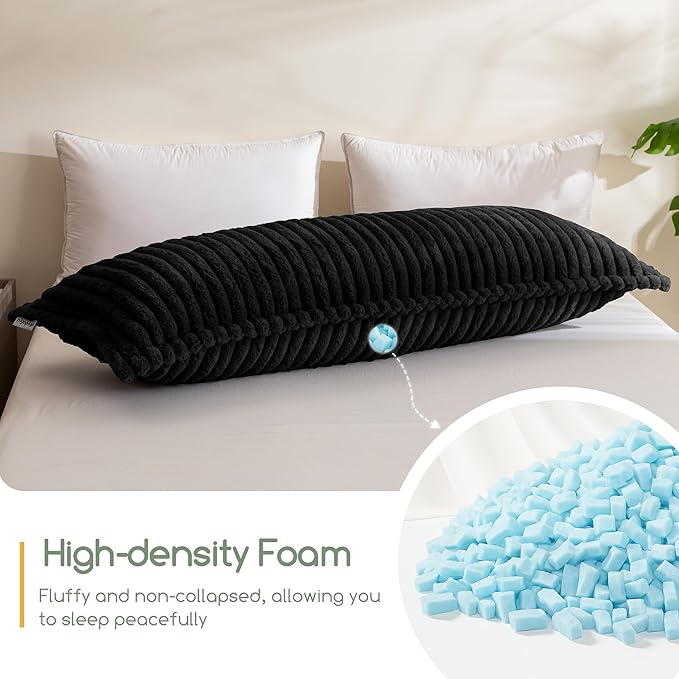 HIGOGOGO Memory Foam Body Pillow, Thickened Large Long Bed Pillow for Adults, Full Body Pillow with Removable Pillow Cover(20x54 Inch)