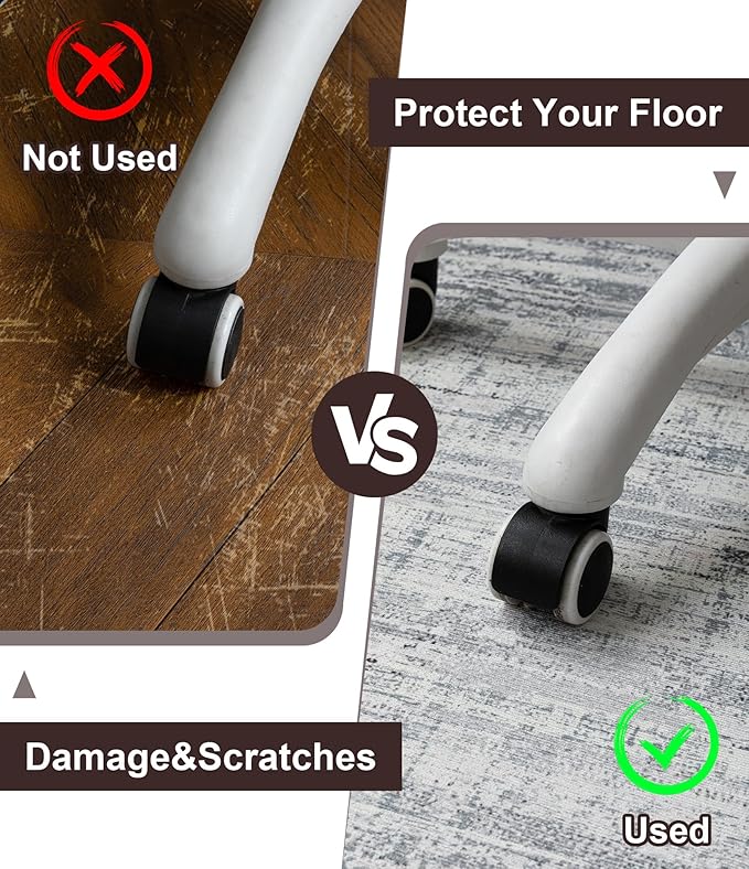 chakme Office Chair Mat for Hardwood Floor, 72"x48" Easy Glide Computer Desk Mat Protector for Rolling Chair Under Desk Rug Nonslip Backing, Machine Wash, (Square)
