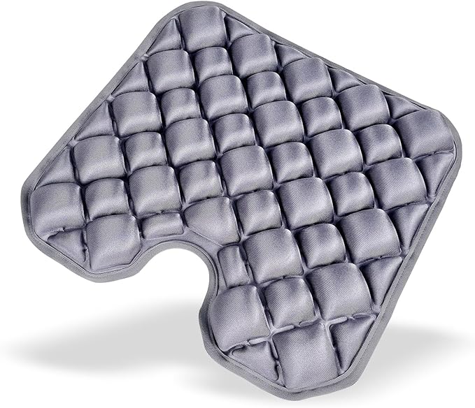 Inflatable Seat Cushion, U-Shaped Coccyx Cushion for Office Chair, Car & Wheelchair, Ergonomic Pressure Relief for Tailbone & Sciatica, Adjustable Firmness, Non-Slip Seat Pad for Long Sitting