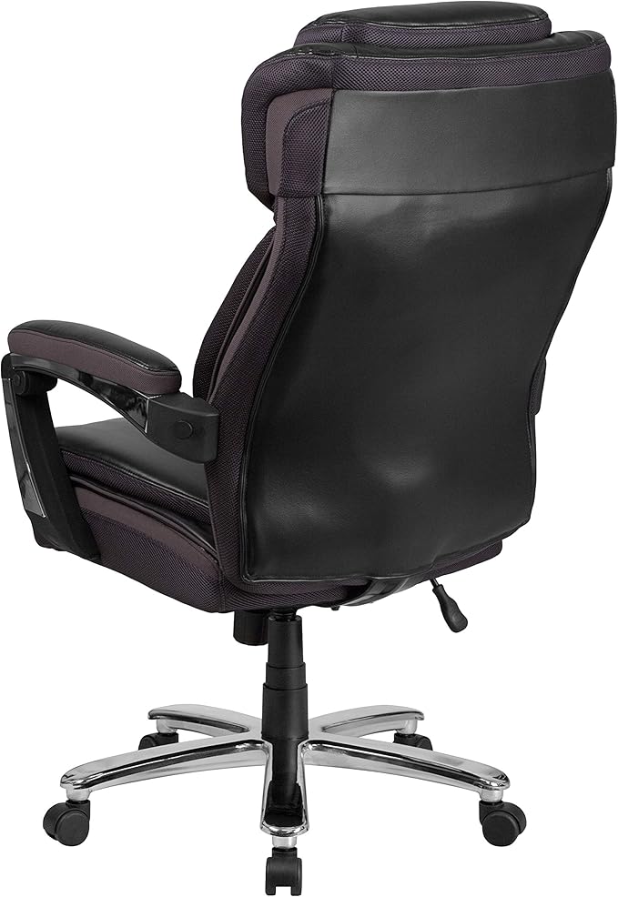 Flash Furniture Hercules Series High-Back Swivel LeatherSoft Office Chair, Ergonomic Executive Chair with Headrest and Adjustable Height, Black
