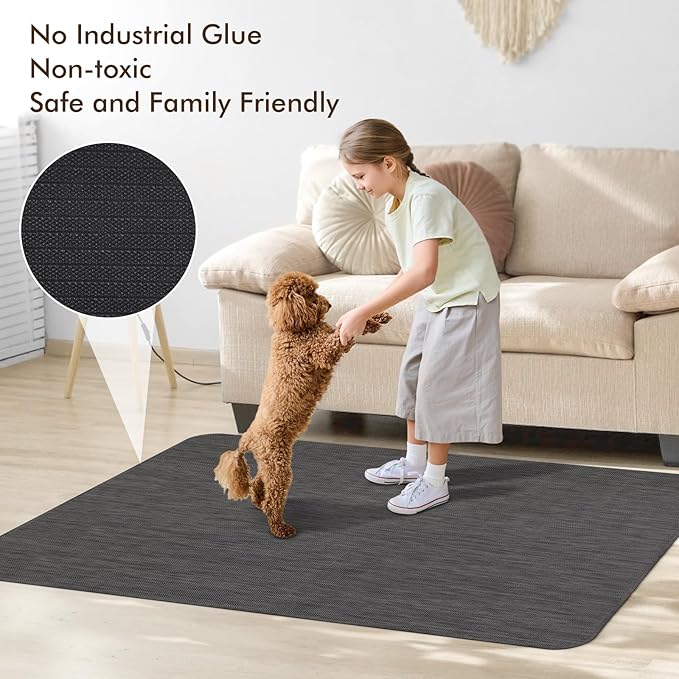 Blvornl Office Chair Mat for Hardwood Floor, 45"x 53" Desk Chair Mat for Hard Wood and Tile Floor, Large Anti-Slip Hard Floor Protector, PVC Mat Desk Rug for Office Home, Black