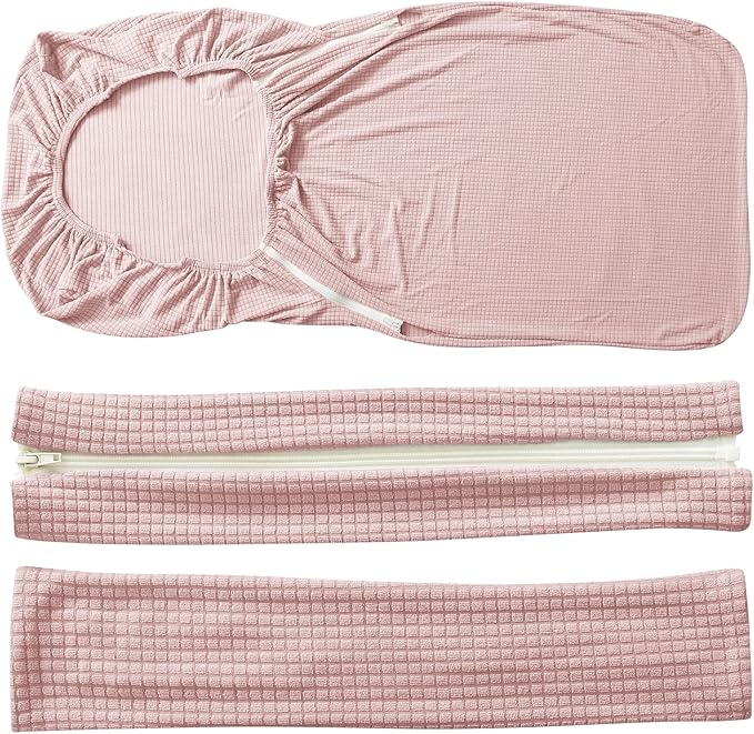 FORCHEER Office Chair Cover with Armrest Covers Pink Water-Resistant Jacquard Covers for Office Executive Chair and Arms Large Washable