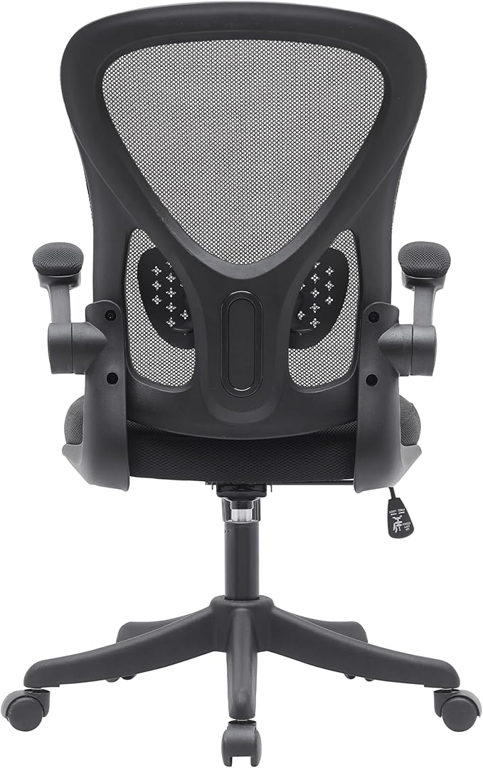 Ergonomic Office Chair with Mesh Back Rest Lumbar Support Flip Up Arms and Swivel, Mid-Back Task Home Office Chair