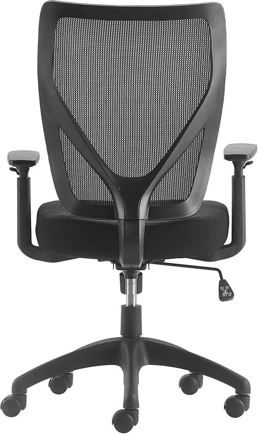 Serta Focus Mesh Office Chair, Ergonomic Mid-Back Computer DeskChair with Lumbar Support, Breathable MeshBack, SertaQuality Foam Cushion, Adjustable Armrests, Swivel Nylon Base, Black