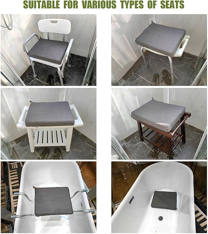 Gwremzlox，Shower Seat Cushion, Soft Chair Pad for Elderly Bathing，Easy to Clean & Quick Dry，Using 4D air Fiber Material，Suitable for Shower Seats, Bathtub Baths, Poolside Rest, Dressing Room Seats