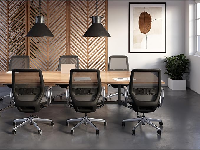 WorkPro® Sentrix Ergonomic Mesh/Mesh Mid-Back Manager Office Chair, Fixed Arms, Black, BIFMA Compliant