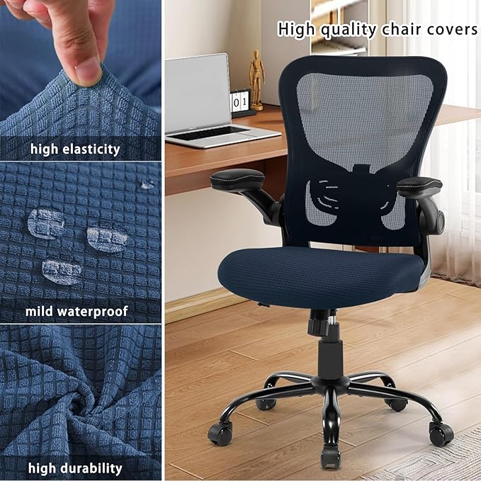 Universal Chair Covers Waterproof Stretchable Office Chair Cover Washable Computer Chair Slipcover for Desk Chairs Dining Chair Seat Cushion Protectors
