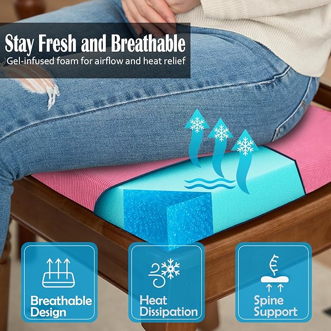 2'' Thick High-Density Foam Indoor Chair Cushions | Dining Chair Pads with Ties, Removable Washable Cover, Kitchen Chair Cushions 17"x16",Rose Red 4 Pack