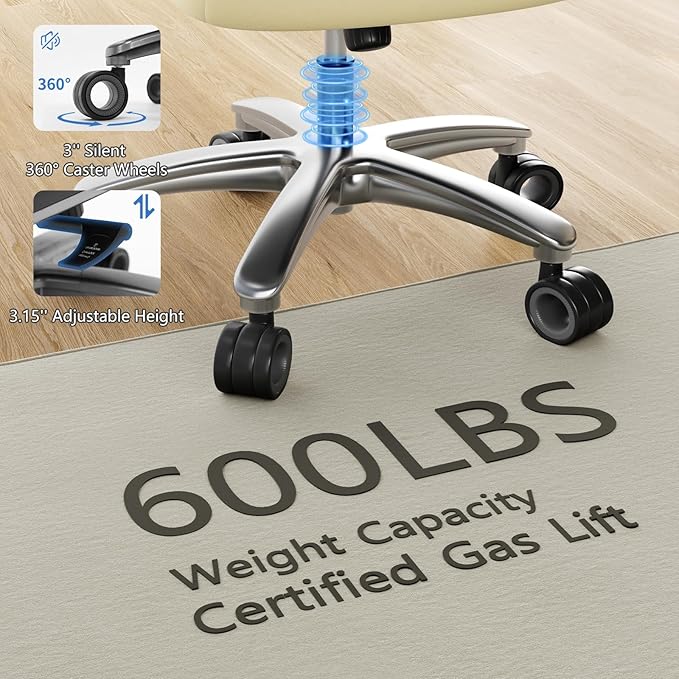 Big and Tall Office Chair, 600lbs Heavy Duty Desk Chair with 5D Arms, Adjustable Lumbar Support & Height, Tilt Function, PU Leather High Back Ergonomic Executive Computer Chair