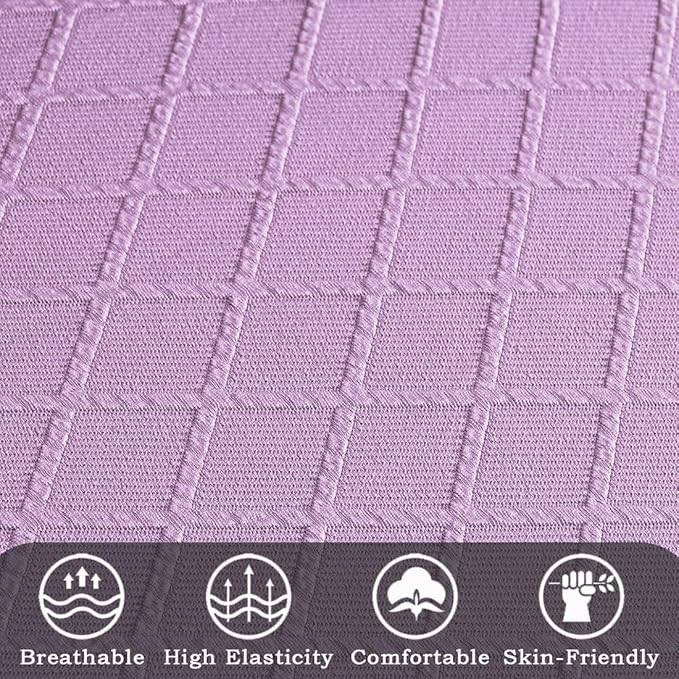 Ergonomic Office Chair Covers Set with Headrest Cover Stretch Desk Computer Chair and Headrest Slipcovers Washable Protector Slipcovers for Swivel Computer Chair 2 Pieces Purple
