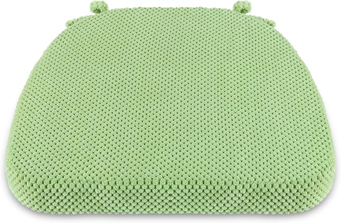 1 Pack Green Chair Cushions with Tie Removable Cover, D-Shape Dining Kitchen Chair Seat Pads Non Slip 17"x16"