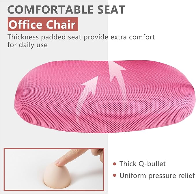 PayLessHere Office Computer Gaming Chair Ergonomic Mesh Desk Chair Adjustable Video Game Chairs with 360 Degrees Swivel Wheels Armrest Lumbar Support for Home Office,Pink