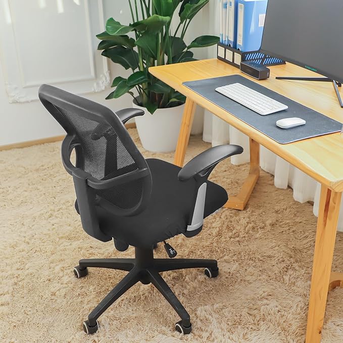 FORCHEER Office Chair Seat Covers Spandex Strech Computer Desk Chair Seat Cushion Slipcovers - Black