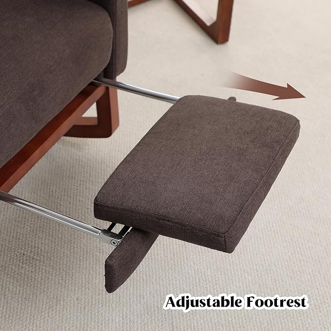 HCHAIRH Rocking Chair Nursery with Foot Rest, Wingback Nursery Rocking Chairs, Nursing Glider Rocker Chair with Pillow and High Back for Nursery, Living Room, Bedroom, Coffee