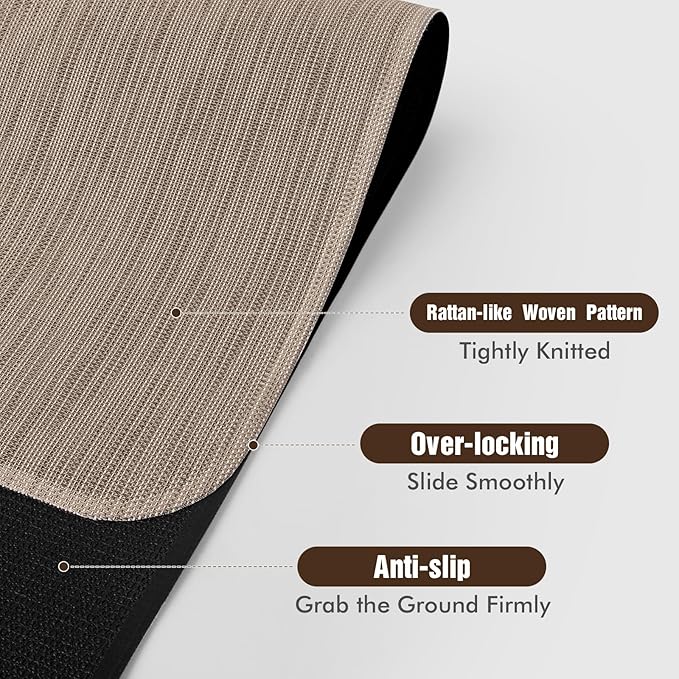 Blvornl Office Chair Mat for Hardwood Floor, 50" x 63" Desk Chair Mat for Hard Wood and Tile Floor, Large Anti-Slip Hard Floor Protector Rolling Chair Mat, PVC Mat Desk Rug for Office Home, Dark Brown