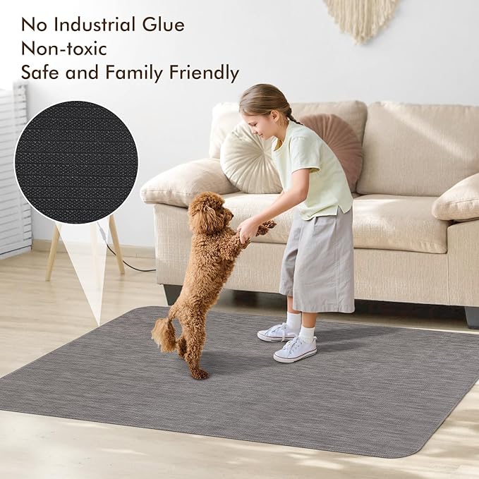 Blvornl Office Chair Mat for Hardwood Floor, 32.3"x 47.2" Desk Chair Mat for Hard Wood and Tile Floor, Large Anti-Slip Hard Floor Protector Rolling Chair Pad, PVC Desk Rug, Dark Grey