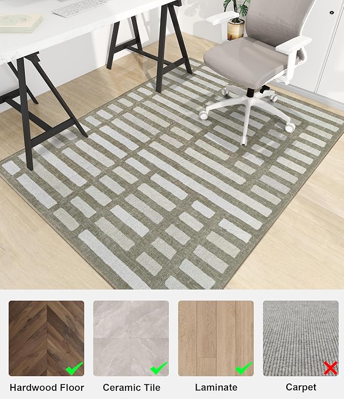 chakme Office Chair Mat for Hardwood Floor, 72"x48" Easy Glide Computer Desk Mat Protector for Rolling Chair Under Desk Rug Nonslip Backing, Machine Wash, (Dark Brown Plaid)