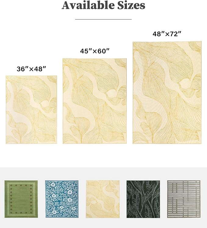 chakme Office Chair Mat for Hardwood Floor, 60"x45" Easy Glide Computer Desk Mat Protector for Rolling Chair Under Desk Rug Nonslip Backing, Machine Wash, (Golden Leaf)