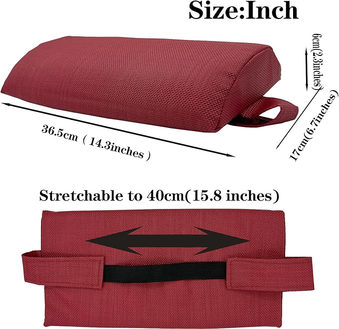 Ostlttyn Zero Gravity Chair Replacement Pillow Headrest with Elastic Band, Universal Soft Removable Padded Cushion Head Pillow for Zero Gravity Lounge Chair, Folding Patio Lawn Recliner Chair, Red