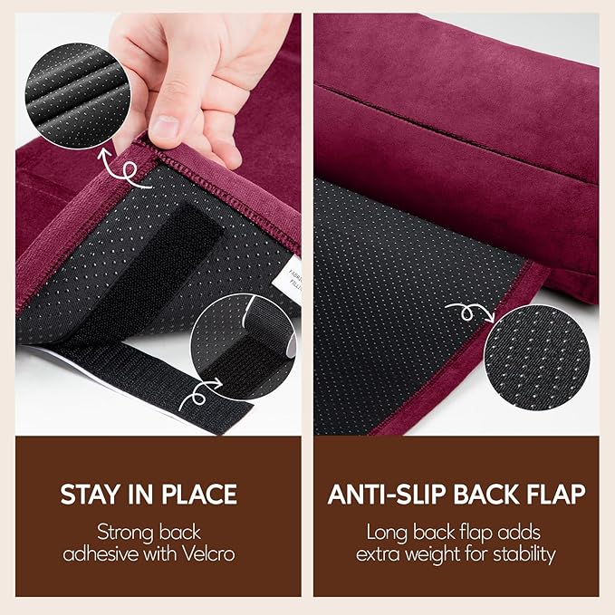 Neck Pillow for Recliner Chair, 14" Adjustable Recliner Pillow for Headrest, Soft Velvet Weighted Back Non-Slip Head Pillow for Recliner, Couch, Chair, Sofa