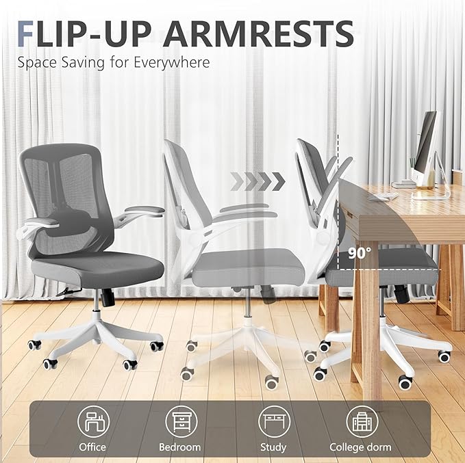 balmstar Ergonomic Office Chair Desk Chair - Mesh Computer Chair with 360° Swivel Wheels, Adjustable 90-130° Recline & Lumbar Support for Home Office, Supports up to 350lbs